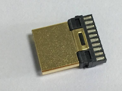 HDMI 19pin 焊线公头外壳镀金